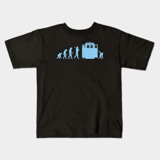 Evolution and Back Again Funny Science Sci-fi Time Travel Whovian Prehistoric Meme Kids T-Shirt